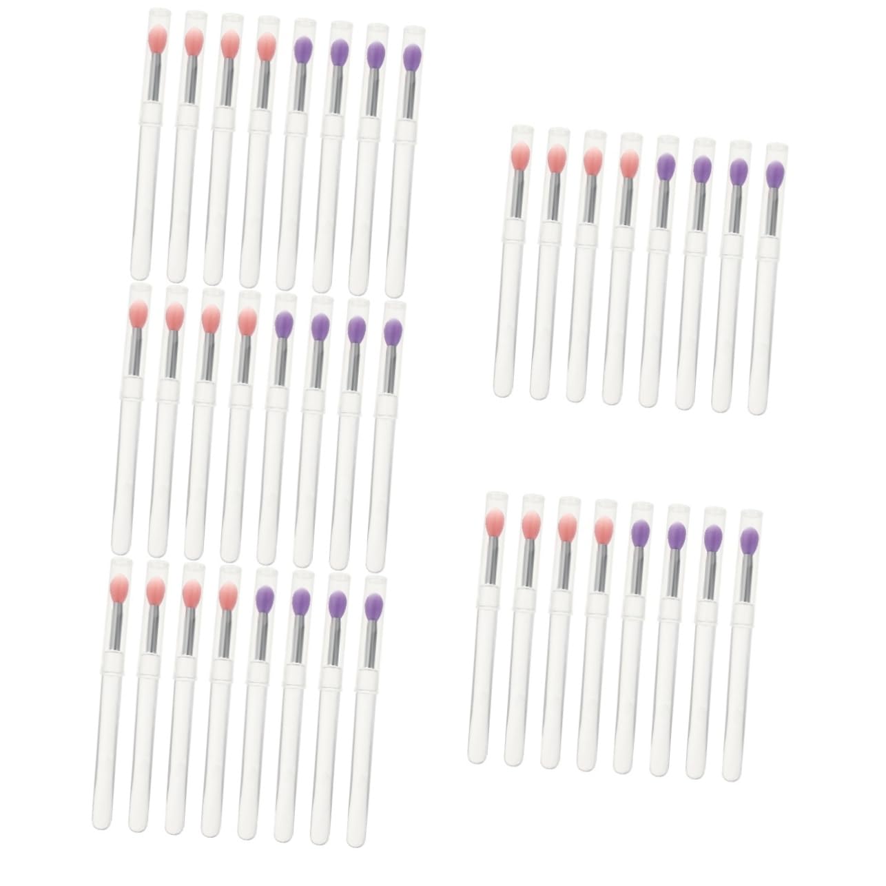 FRCOLOR 40pièces Applicateurs De Fard à Paupières Et Pinceaux à Lèvres Transparent Avec Couvercle Outils De Maquillage Pratiques Et Légers Pour Application Précise