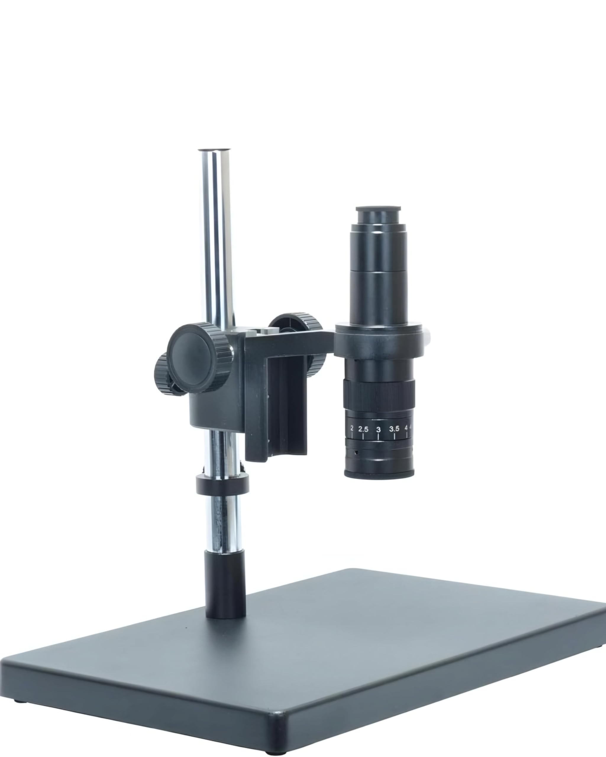 Metal Boom Stereo Microscope Camera Table Stand Holder 50mm Ring with 200X Zoom C-Mount Lens (200X Zoom Lens)