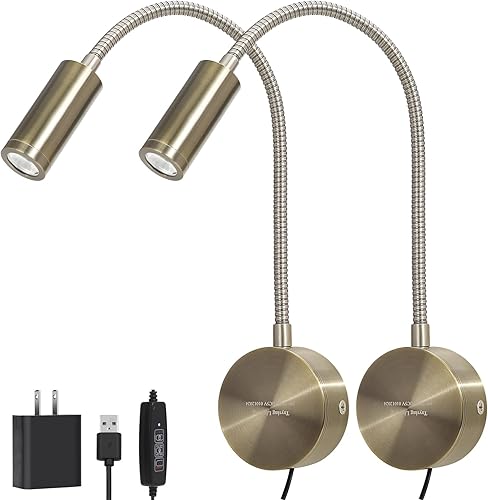 Luz de lectura LED de 3 W, 270 lúmenes, regulable, lámpara de lectura montada en la pared, apliques de pared, lámparas de cama, luz LED direccional