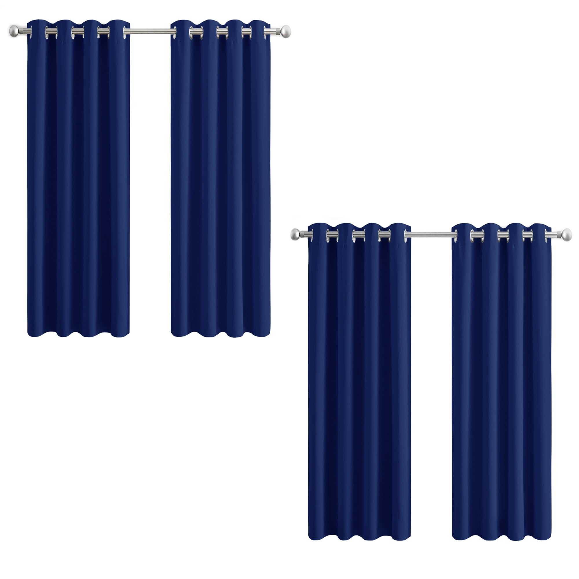 Aspire Homeware Blackout Curtains for Living room - Thermal Eyelet Navy Curtains Window Treatments Super Soft Ring Top Living Room Curtain & Drapes 2 Panels 46 x 54 inch Drop (Pack of 2)