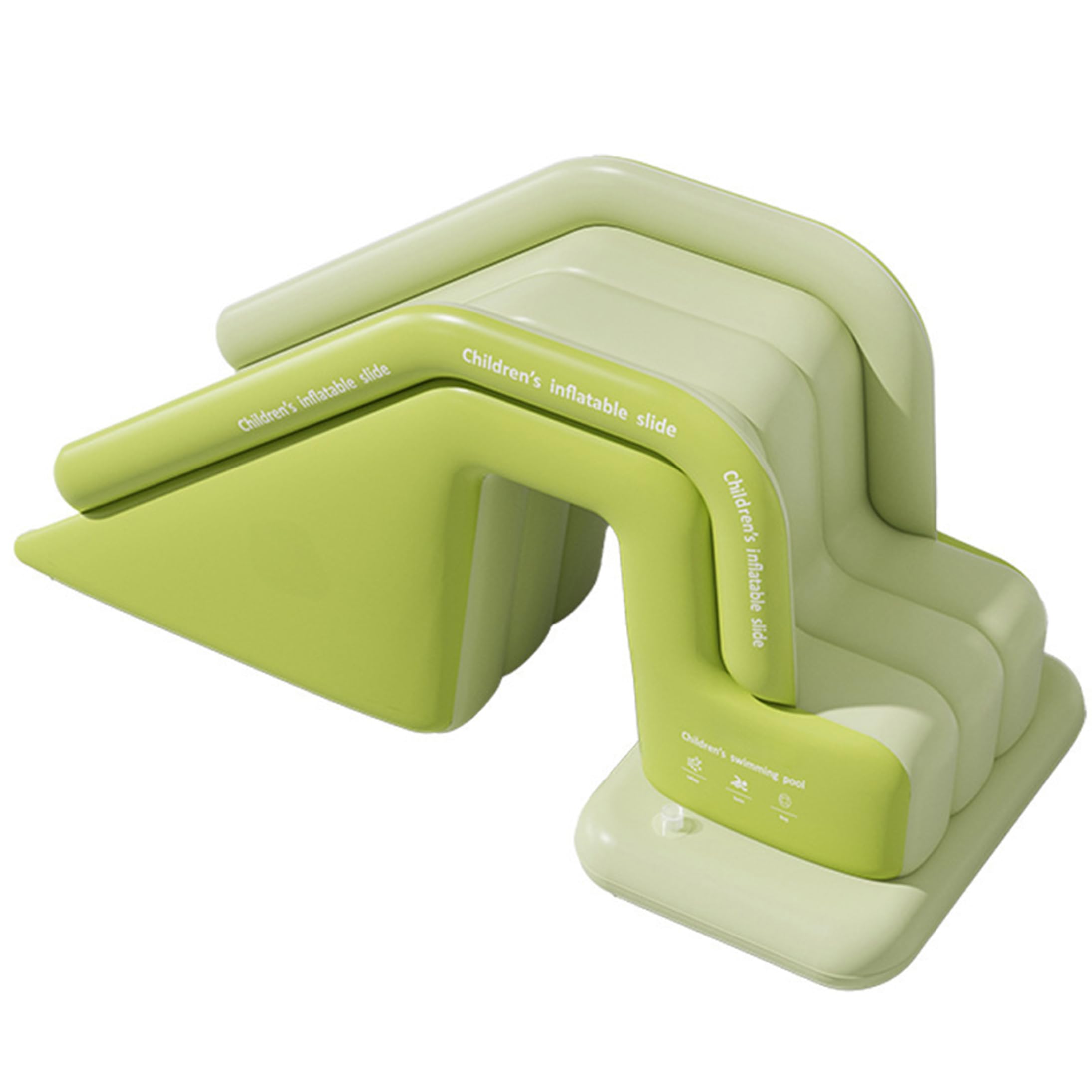Toboggan Gonflable pour Piscine Jouet d'été antidérapant pour Cour pour garçons et Filles Vert