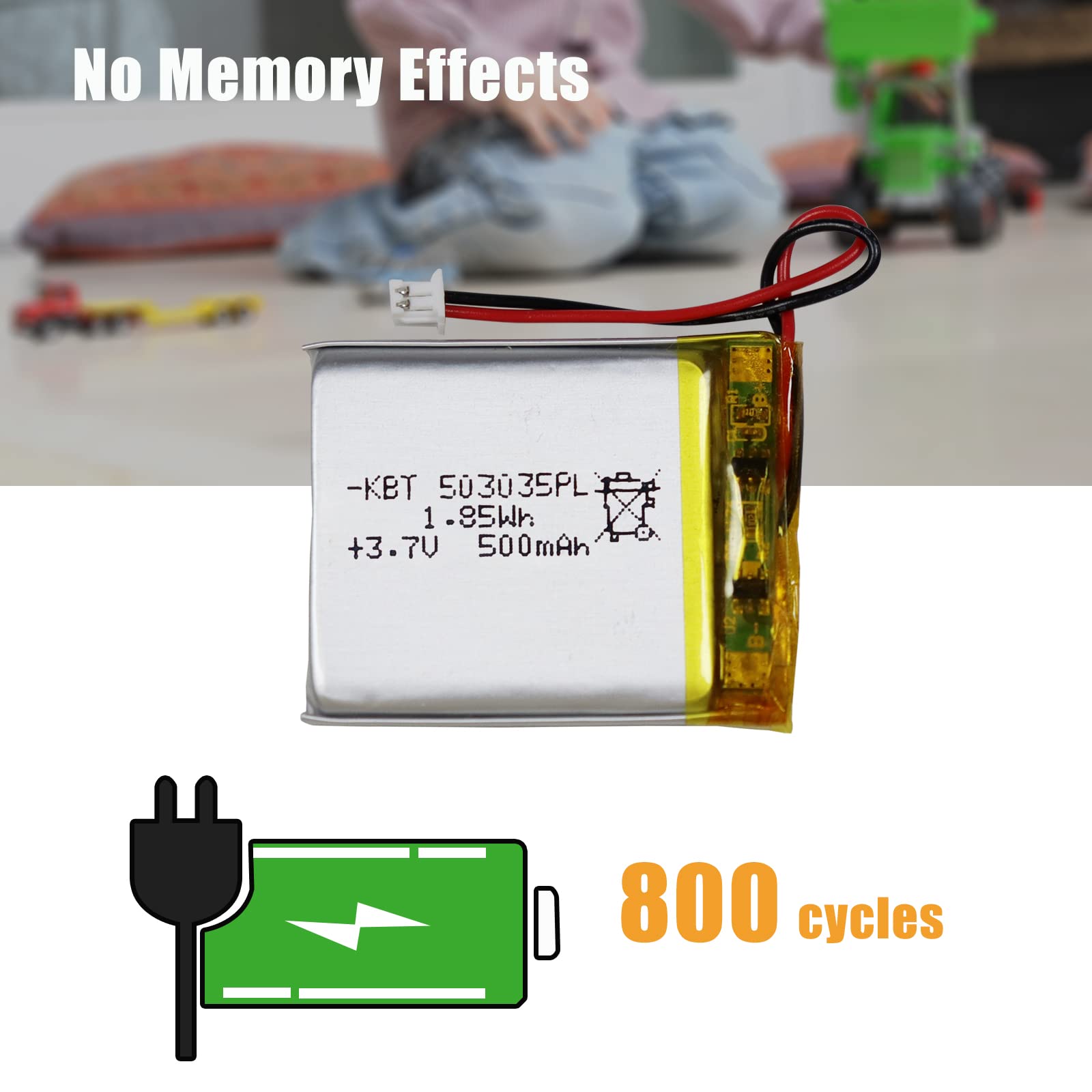 Amazon.com: KBT 3.7V 500mAh Li-Polymer Battery: 503035 Lipo