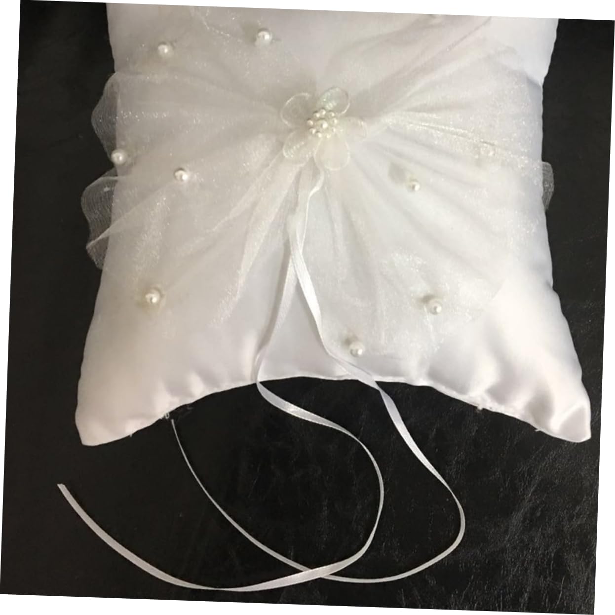 Gadpiparty 3pezzi Cuscino Per Fedi Nuziali Elegante Pizzo Con Nastro Decorativo Per Cerimonie Di Matrimonio e Fidanzamento Comodo e Compatto Per Trasporto Facile