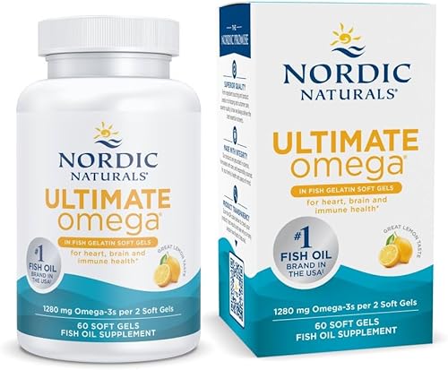 Nordic Naturals Omega Ultimate en gelatina de pescado sabor a limón 60 geles blandos 1280 mg de Omega-3 suplemento de aceite de pescado de alta