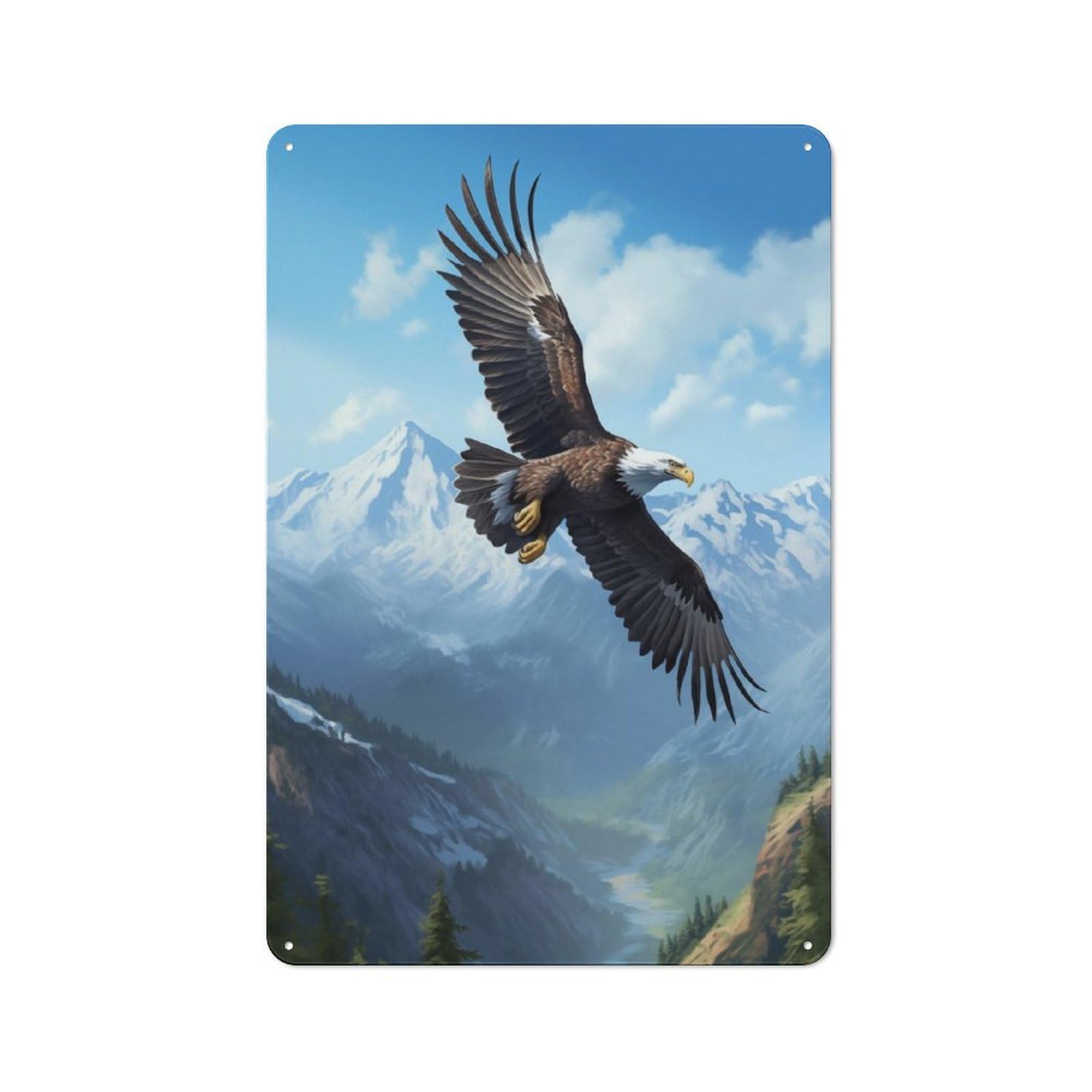 Junmoney Eagle Mountains Vintage Metal Plaque 30X20cm For Workshop Wall, For Kitchen And Home Bar Decor, For Home Office And Studio Walls