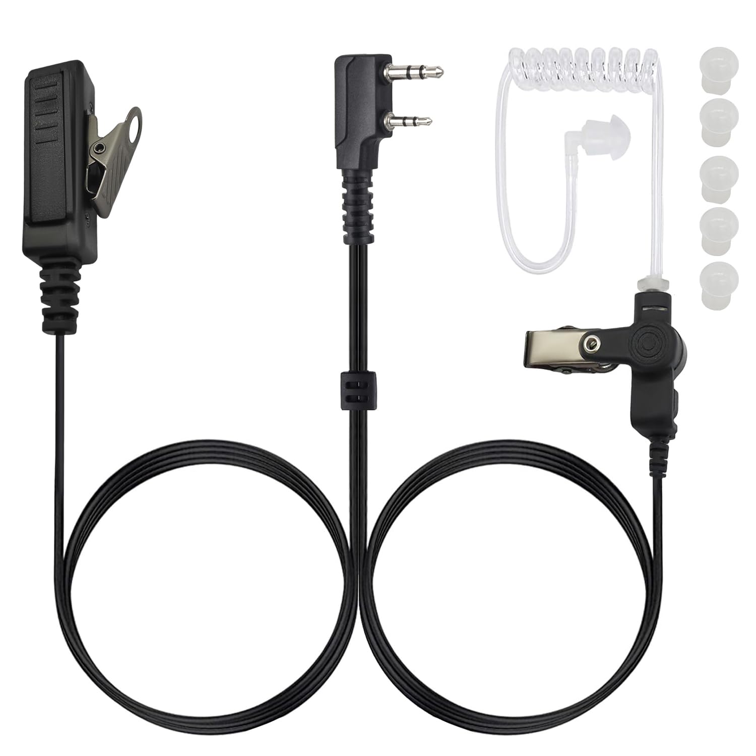 HELETUL Walkie Talkie Earpiece with Mic Headset Ear Piece for Baofeng Betch Retevis Kenwood Arcshell uv-5r uv-5g gm-15 bf-888s bf-f8hp rt68 rt22 rt21