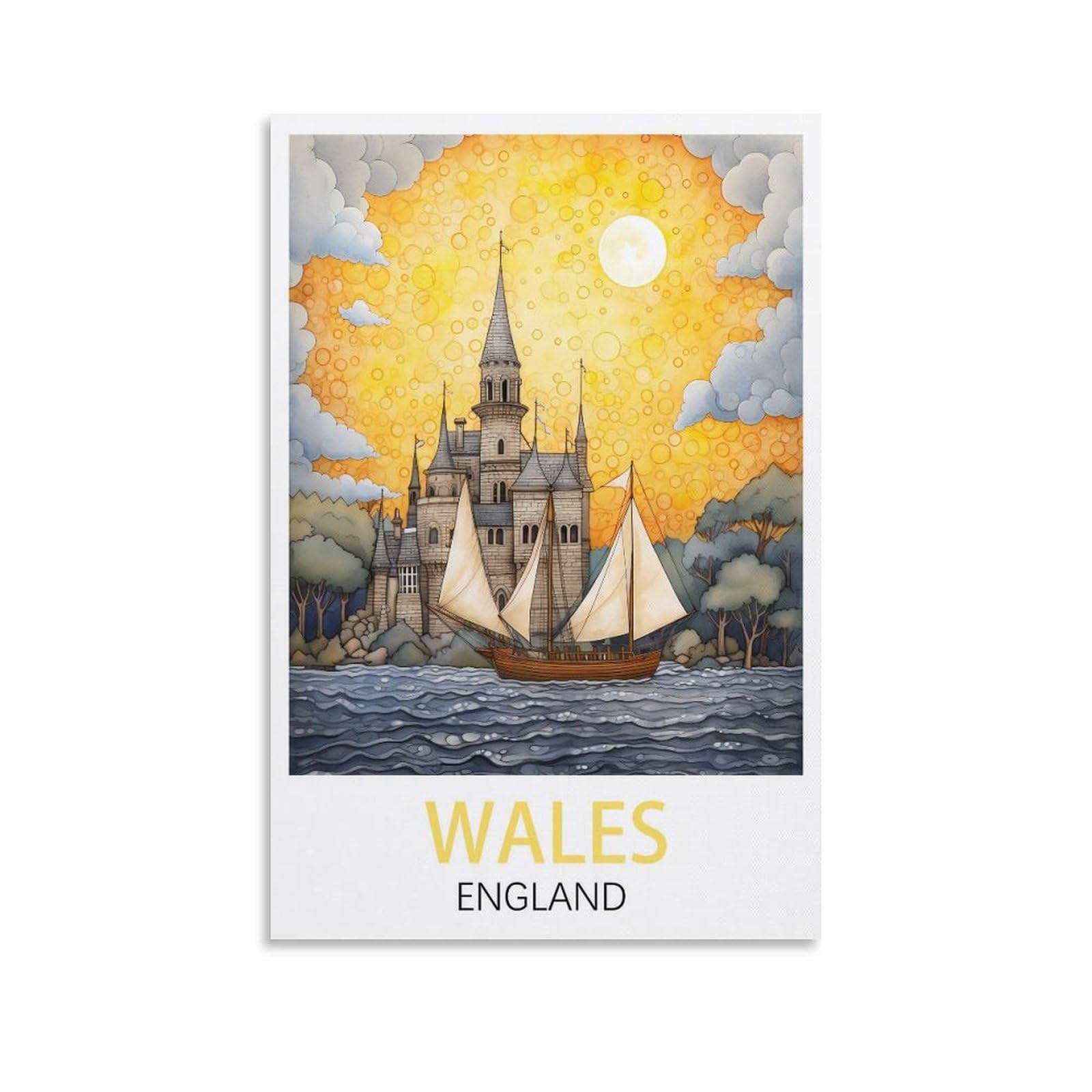 Metal Sign Tin Sign,Wales England,Cave Signs Art Plaque Poster Wall Decor for Home Kitchen Bar Club Coffee Shop Orchard Decoration 30x30cm