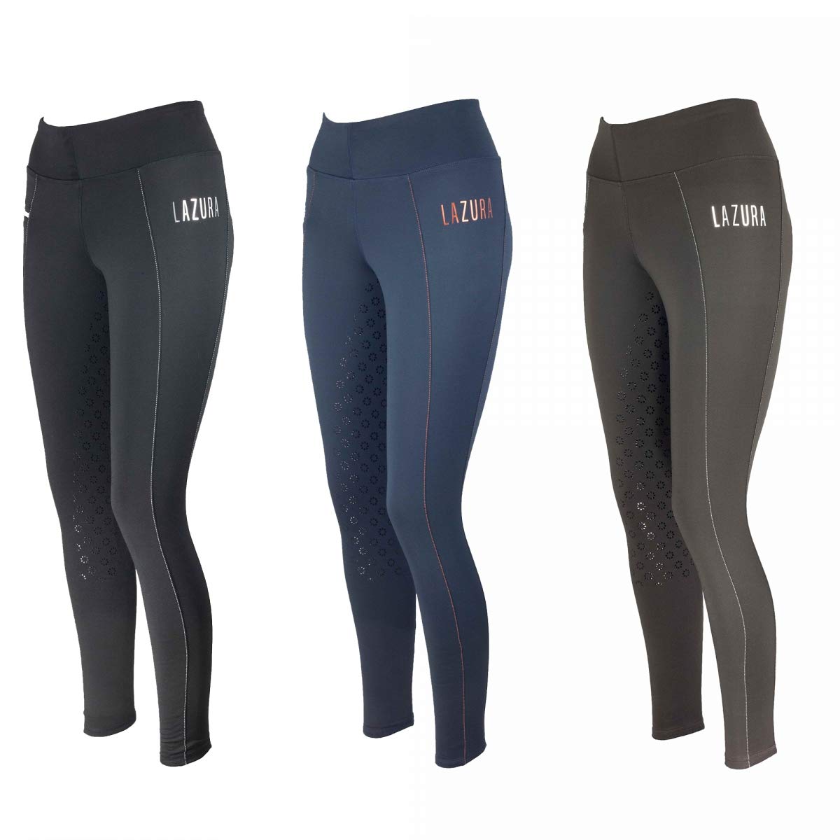 Lazura - Winter-Reitleggings für Damen & Kinder Lisa | Thermo-Leggings zum Reiten | mit Silikon-Vollbesatz & Handytasche | atmungsaktive Winter-Reithose | Reitbekleidung in vielen Farben & Größen