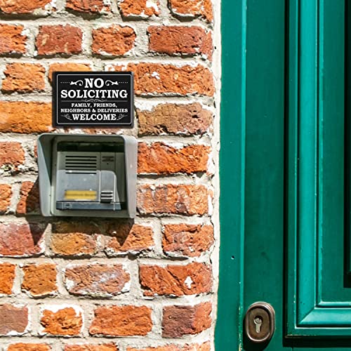 No Soliciting Sign for House, No Soliciting Signs for Home, Use for Office or Business Front Door Warning Reminder Signs, Apartment Porch Entrances Wall Decor Use 4" x 6" - PZA05