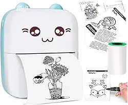 Mini Impressora Térmica | Impressora adesivos sem tinta | Impressora sem tinta controle APP USB | Mini impressora bolso sem fio para etiquetas, adesivos, fotos, marcadores, cartões