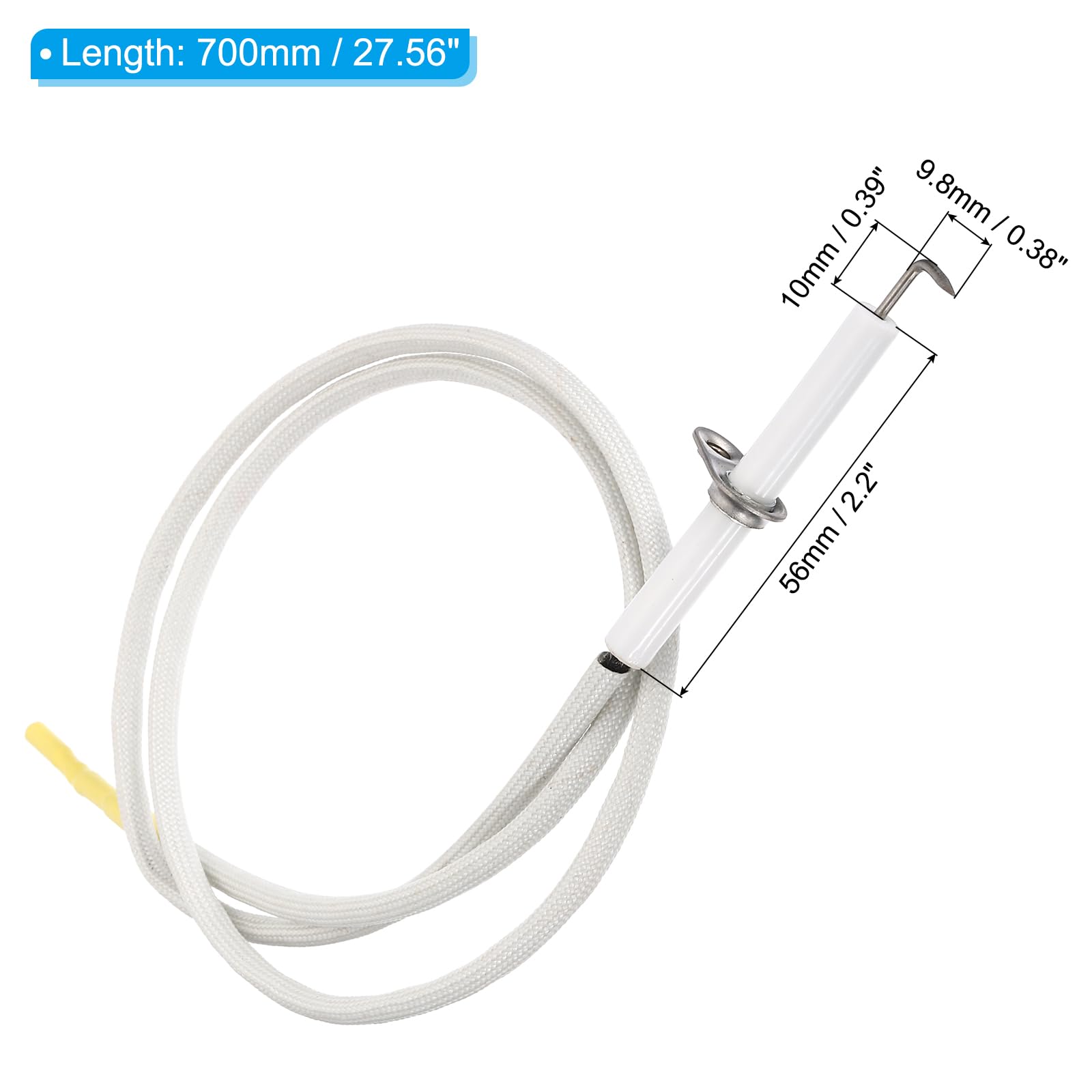 PATIKIL 2pz Ceramica Scintilla Elettrodo Accenditore con Filo Pb Ricambio per Bbq Grill e Gas Grill Modelli