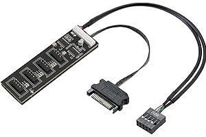 9-Pin USB Header Splitter with SATA Power Cable