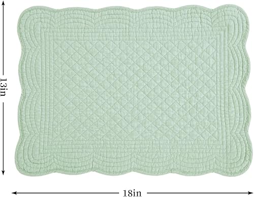 Miniatura 8 de HOMBYS Juego de 4 manteles individuales acolchados rectangulares lavables de 13 x 18 pulgadas, para mesa de cocina, manteles individuales