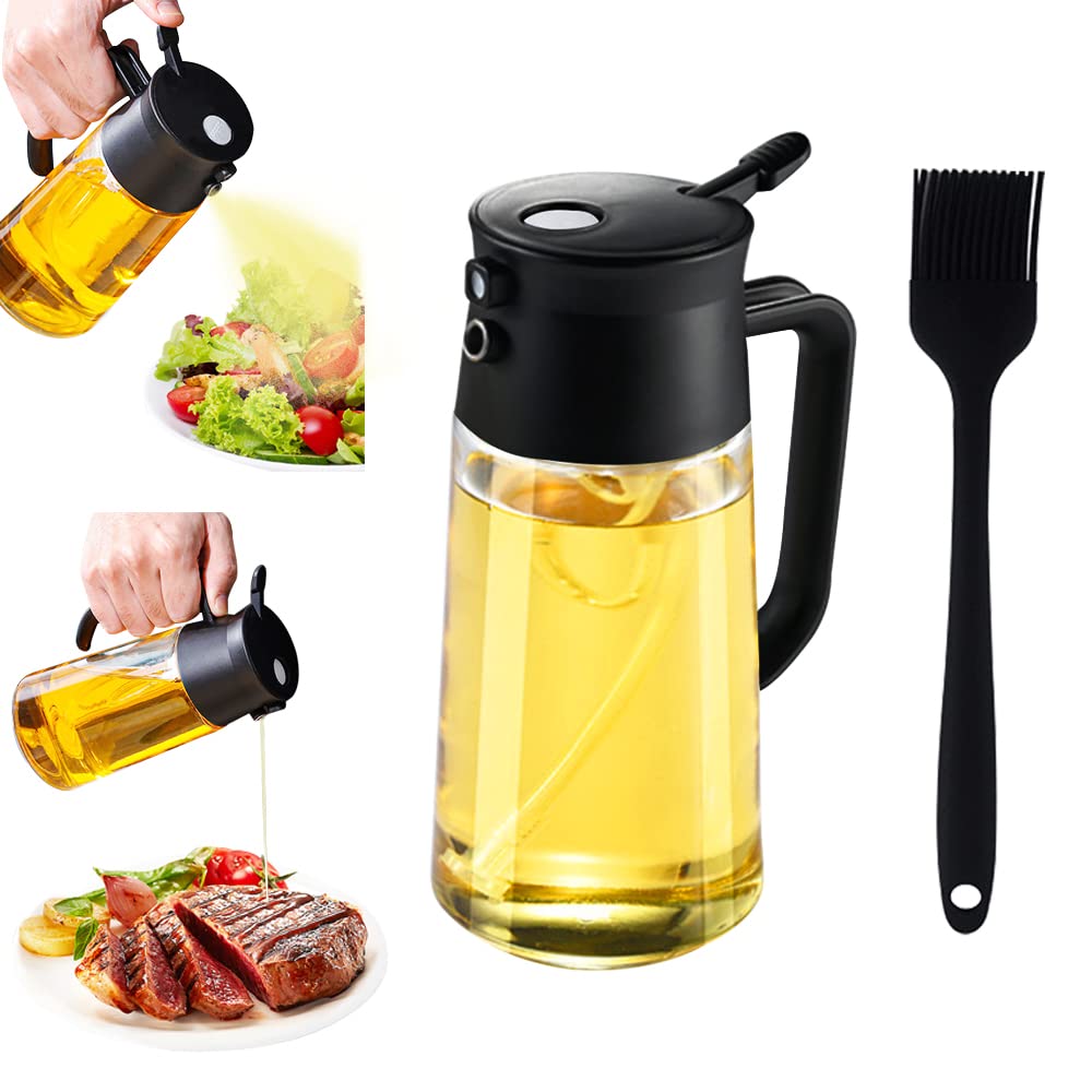 Spruzzino Olio Per Friggitrice Aria 100ml - 2 Pezzi Con Spazzole E Imbuto, Vetro Alimentare - Foto 3