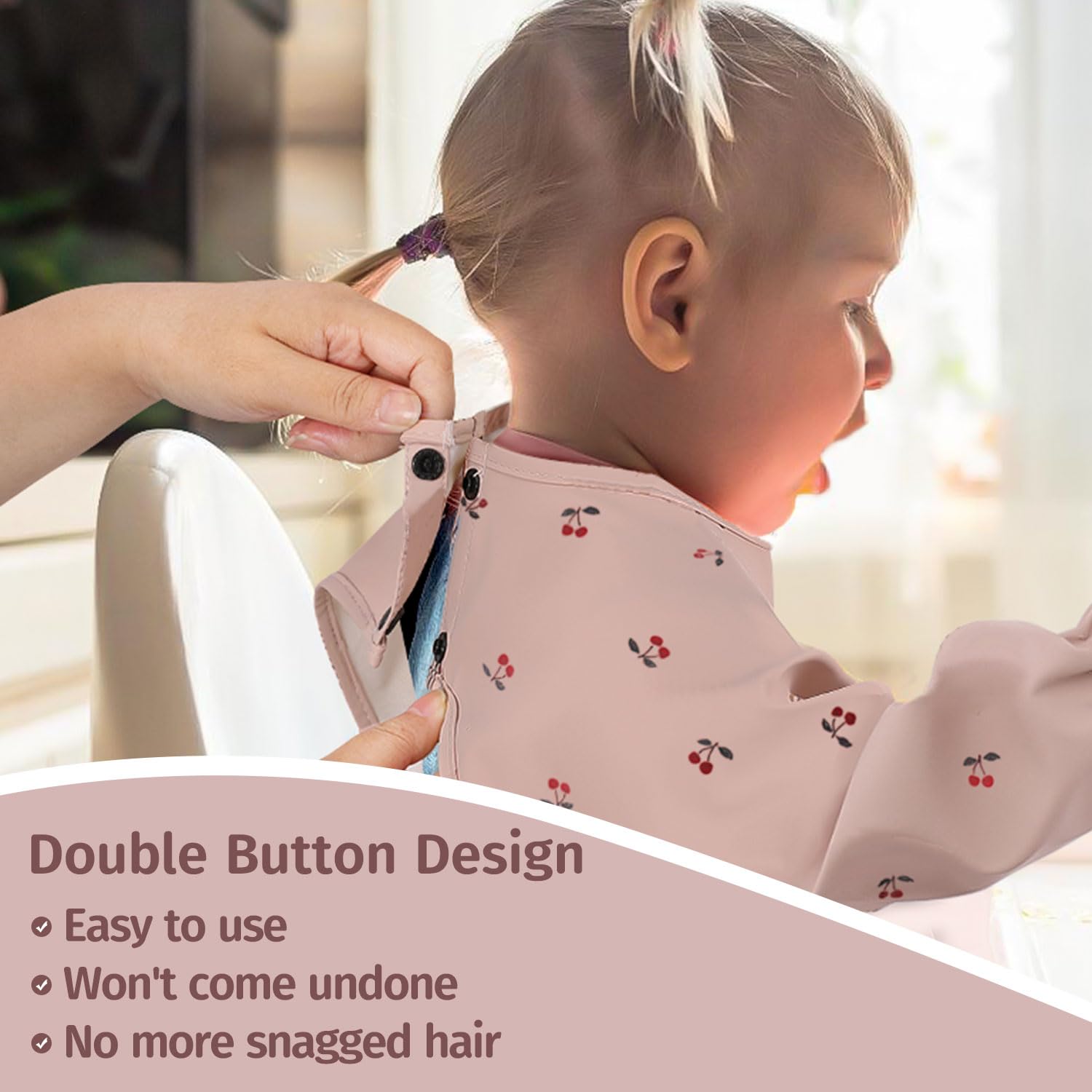 Babero de Destete de Manga Larga,Babero con Mangas Impermeable,Babero con Mangas Bebé Manga Larga,Impermeable y Fácil de Limpiar y Lavable a Máquina,Ajuste Ajustable,Unisex para 6-12 Meses