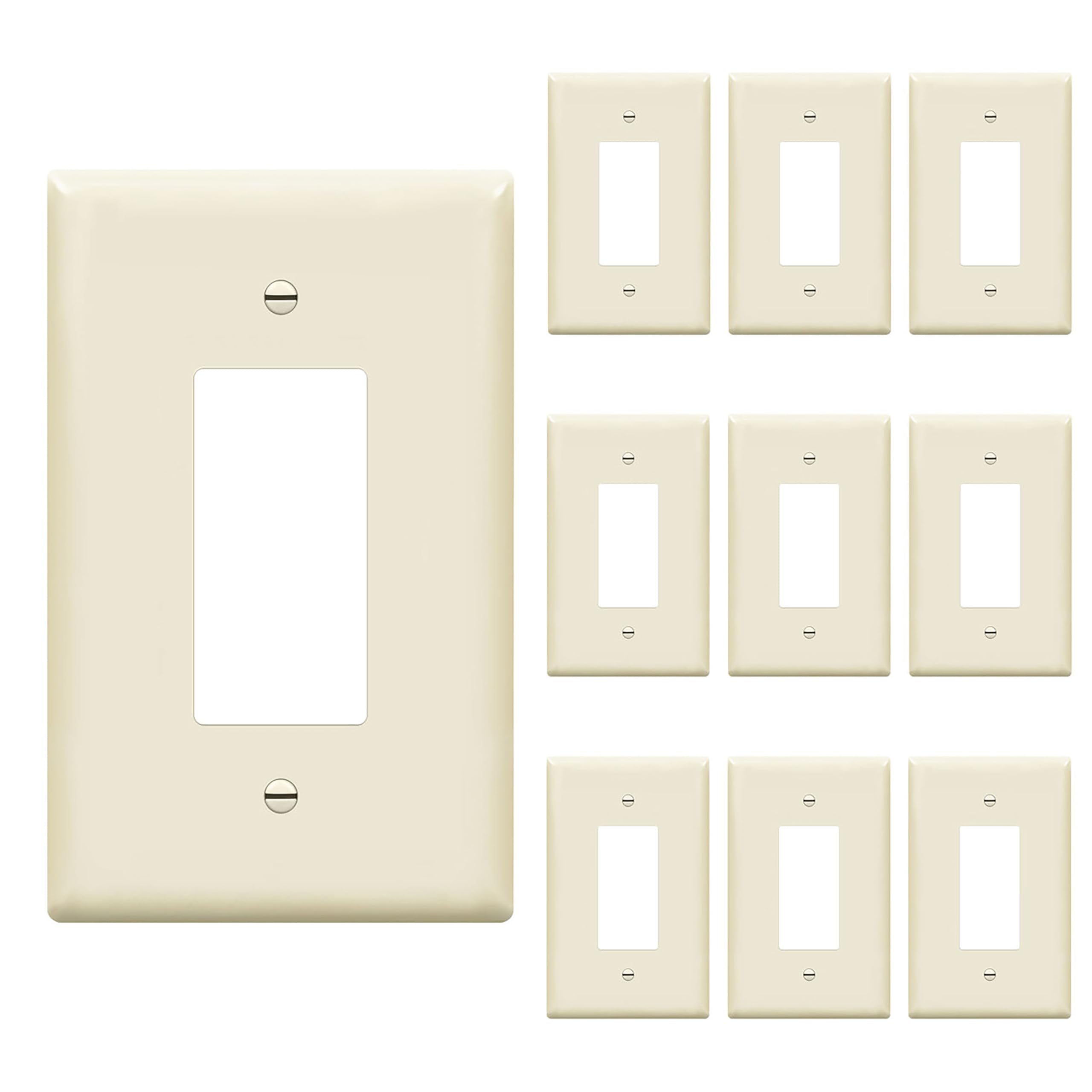 ENERLITES Decorator Light Switch or Receptacle Outlet Wall Plate, Gloss Finish, Oversized 1-Gang 5.5" x 3.5", Unbreakable Polycarbonate Thermoplastic,