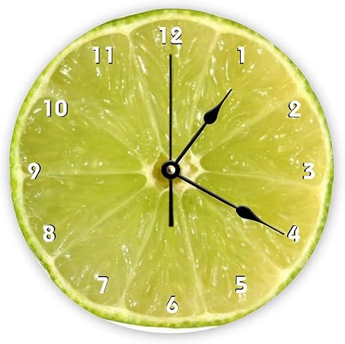 Reloj de pared decorativo silencioso sin tictac, color naranja quemado, marrón, redondo, moderno, relojes de madera para dormitorio, sala de estar,