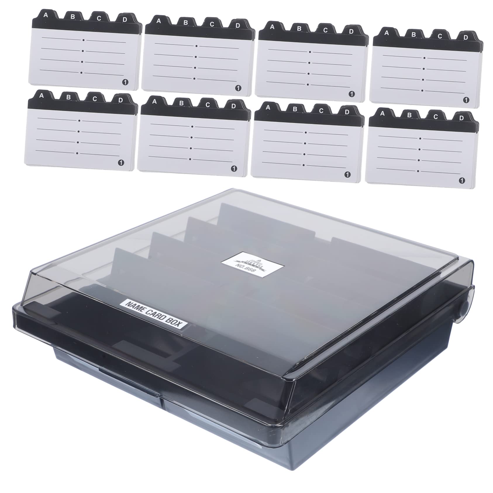 NUOBESTY Visitenkartenbox Einfacher Abs Karten mit 1000 aus Kapazität und Transparente Robuster Kartenorganisator Eleganter Kartenhalter für Büro Professionellen Schreibtisch