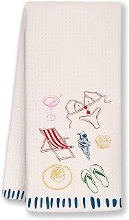 Summer Coastal Beach Kitchen Towels 16x24 Inches, Gifts for Beach Lovers, Nautical Bikini Summer Decorative Hand Tea Dish Towels for Bathroom Kitchen, Ocean Bathroom Decor