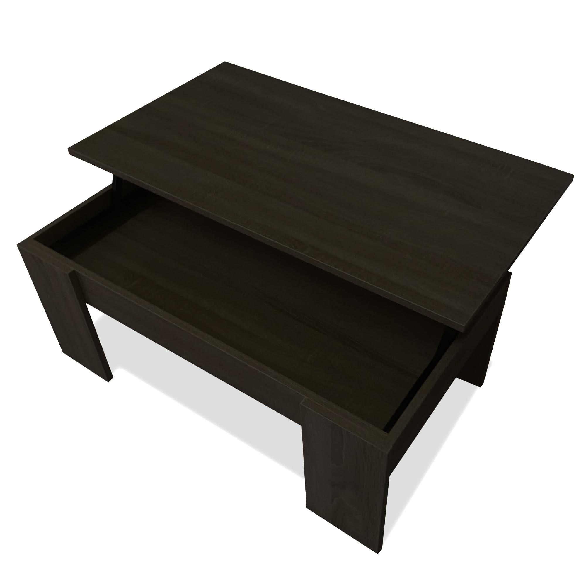 Nyana Mesa de Centro Elevable Home | Tablero Elevable para Comer, Leer o Trabajar | Melamina Resistente y Fácil de Limpiar | Diseño Moderno y Estable (Wengue)