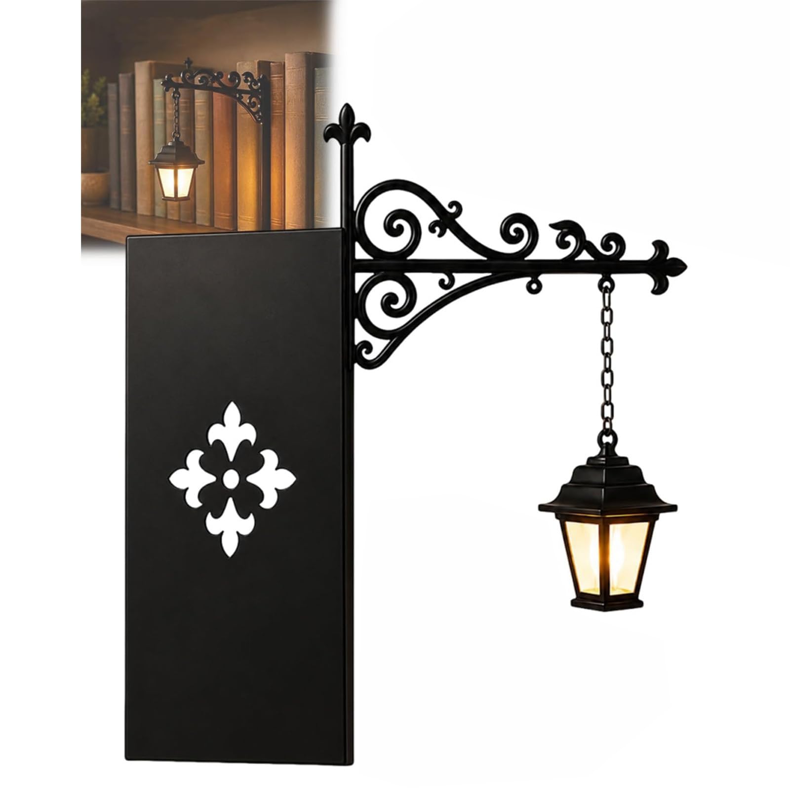 Houkunka 1Pc Library Lantern-Decorative Bookshelf Lighting, Reading Book Shelf Lights For Bookworms, Antique Led Books Nook Lamp Ornament For Study Reading Corner Home Library (1Pc)