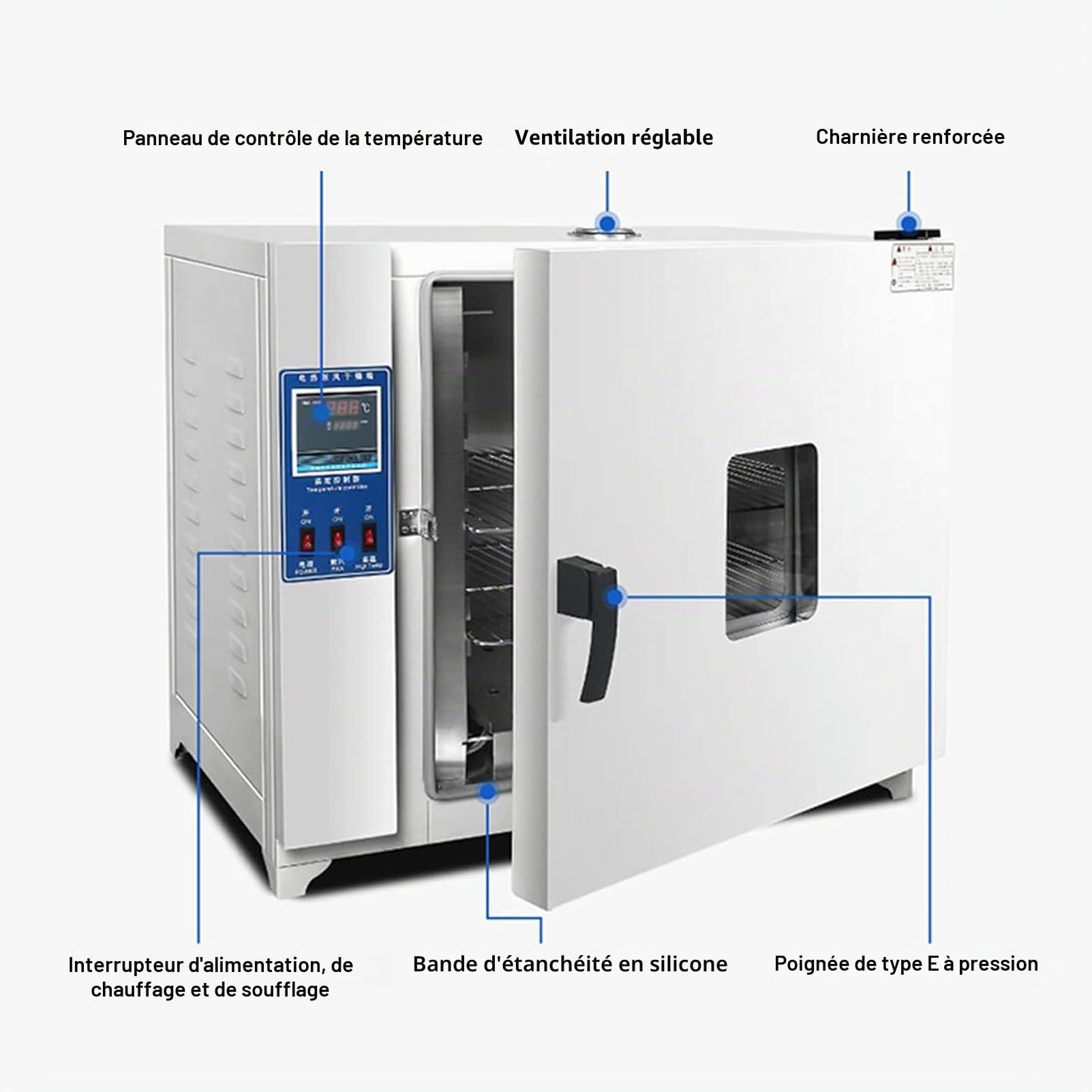 RayGenius éTuve Thermostatique ChaufféE éLectriquement, 15l/42l éTuve De SéChage Et De Chauffage De Laboratoire, 220v/Rt +5-300°C, avec Instruments Intelligents ContrôLables,101-00S