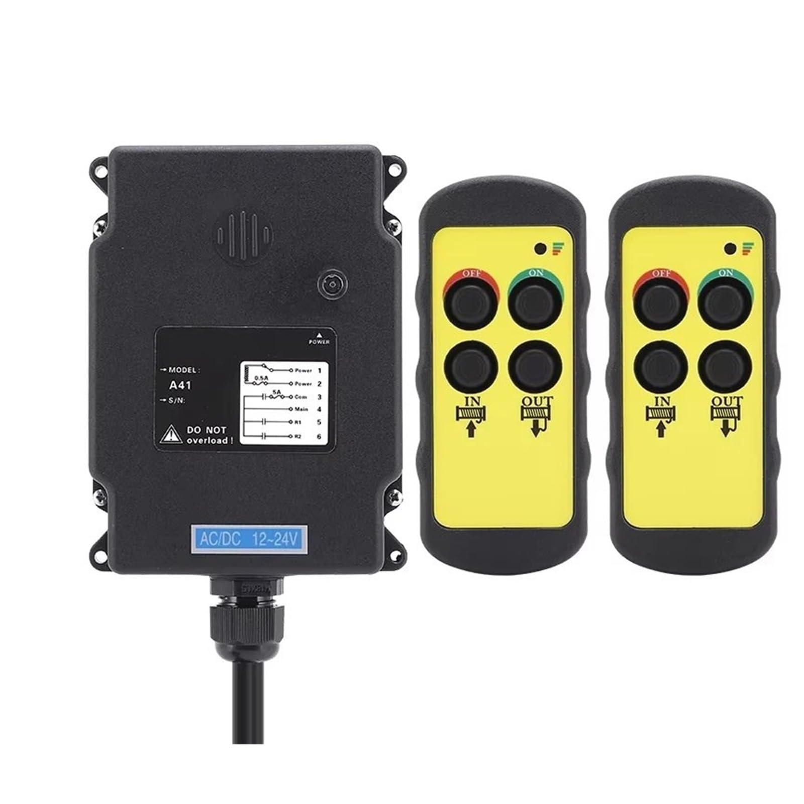 Verricello elettrico Argani elettrici Controllo Remoto Del Paranco Dell'argano Della Gru Del Portellone Posteriore Dell'auto Della Radio Industriale A 2 Pulsanti A Velocità Singola(A1)