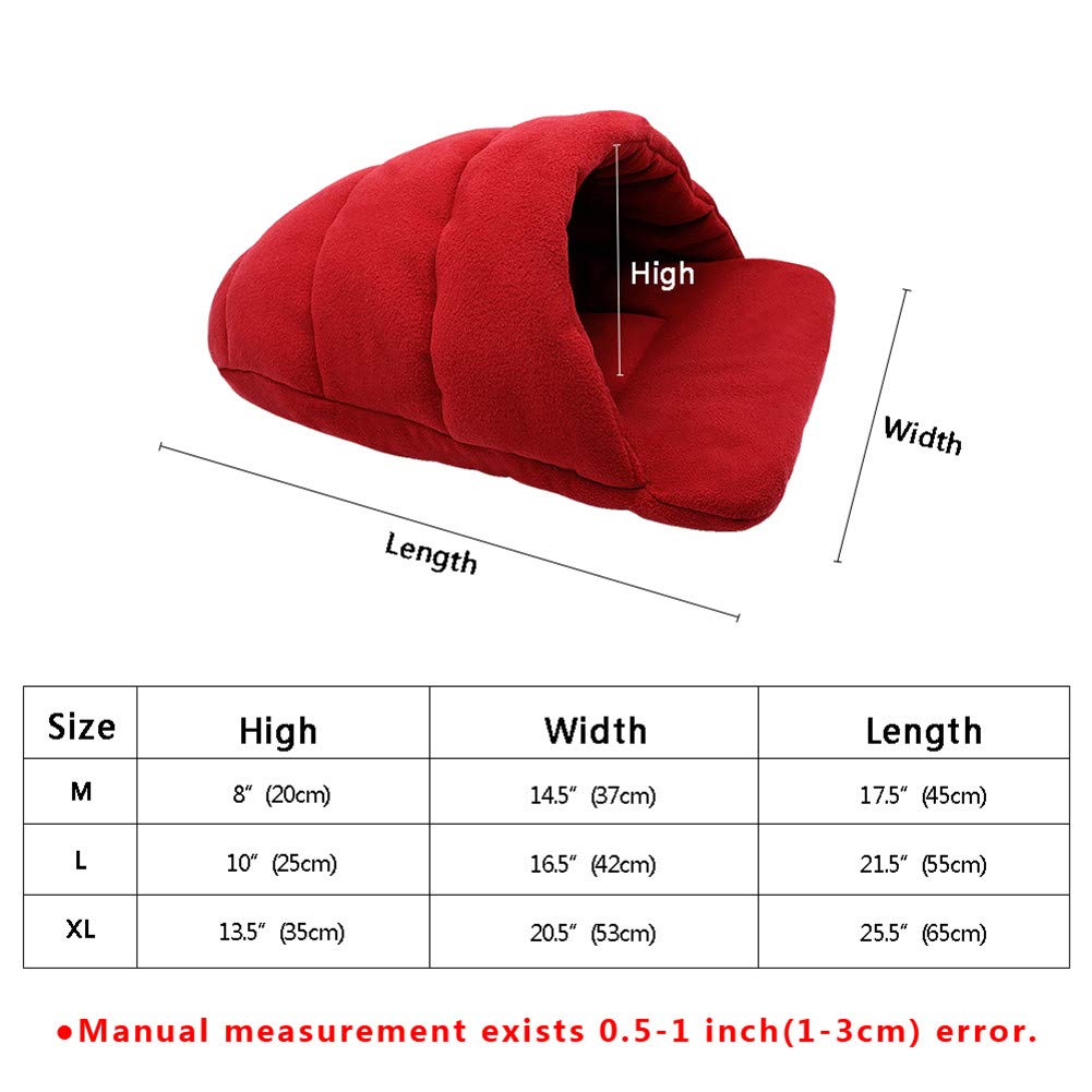 SOCHII Cama cálida de invierno para cachorros y gatos, pantuflas estilo perro, gatito, nido, perrera, suave, sofá, saco de dormir, cojín para perros, gatos, gris, XL, 65 x 53 cm