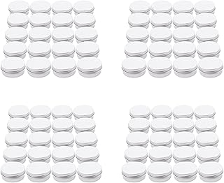 80 x Empty Cosmetics Pot Lip Balm Aluminum Ja...