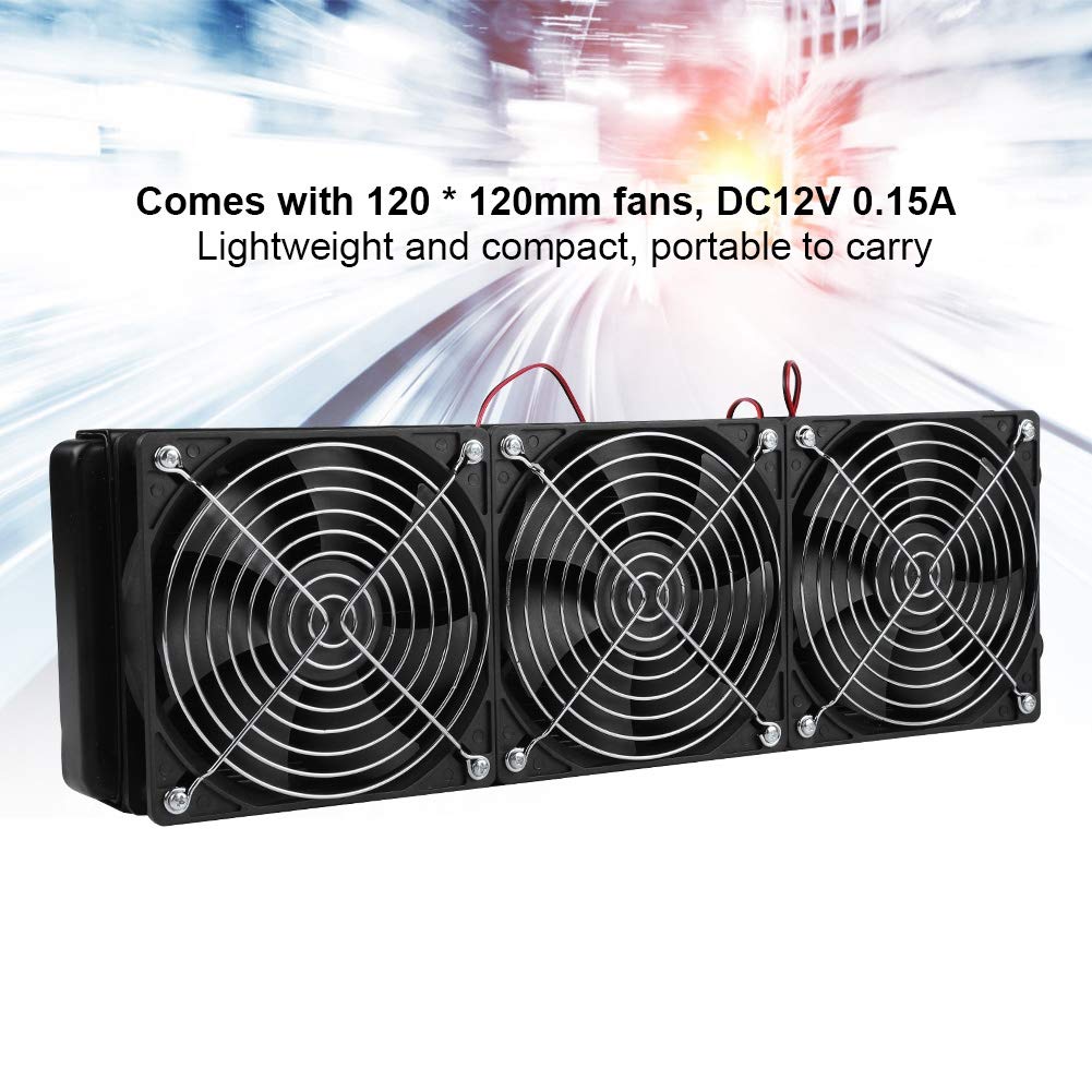 Radiador de refrigeración por agua para CPU con rosca G1/4, intercambiador de calor de aluminio de 18 tubos, incluye ventilador de 120 mm para refrigerador líquido de CPU, gabinete (360 mm)