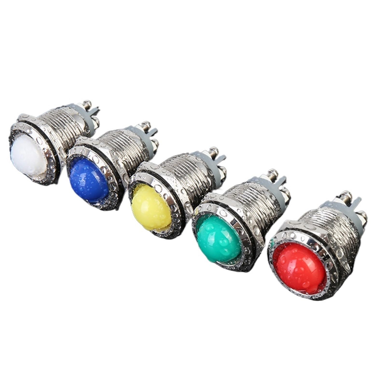 10 pezzi 19 mm LED spia luminosa in metallo AC/DC 3~220 V Mini spia di segnalazione IP65 spia luminosa a LED impermeabile(Ball Red Light,220V)