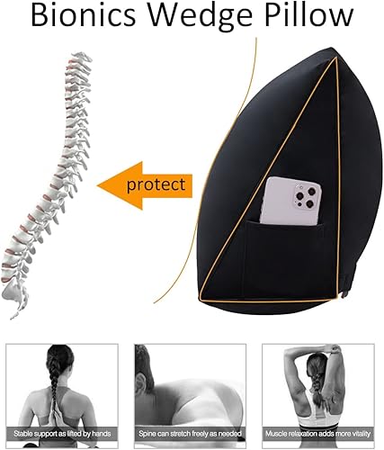 Miniatura 5 de Cabecera tapizada suave triangular con relleno de algodón pp. Cojín de soporte de posicionamiento para el descanso de la espalda en la cama en forma