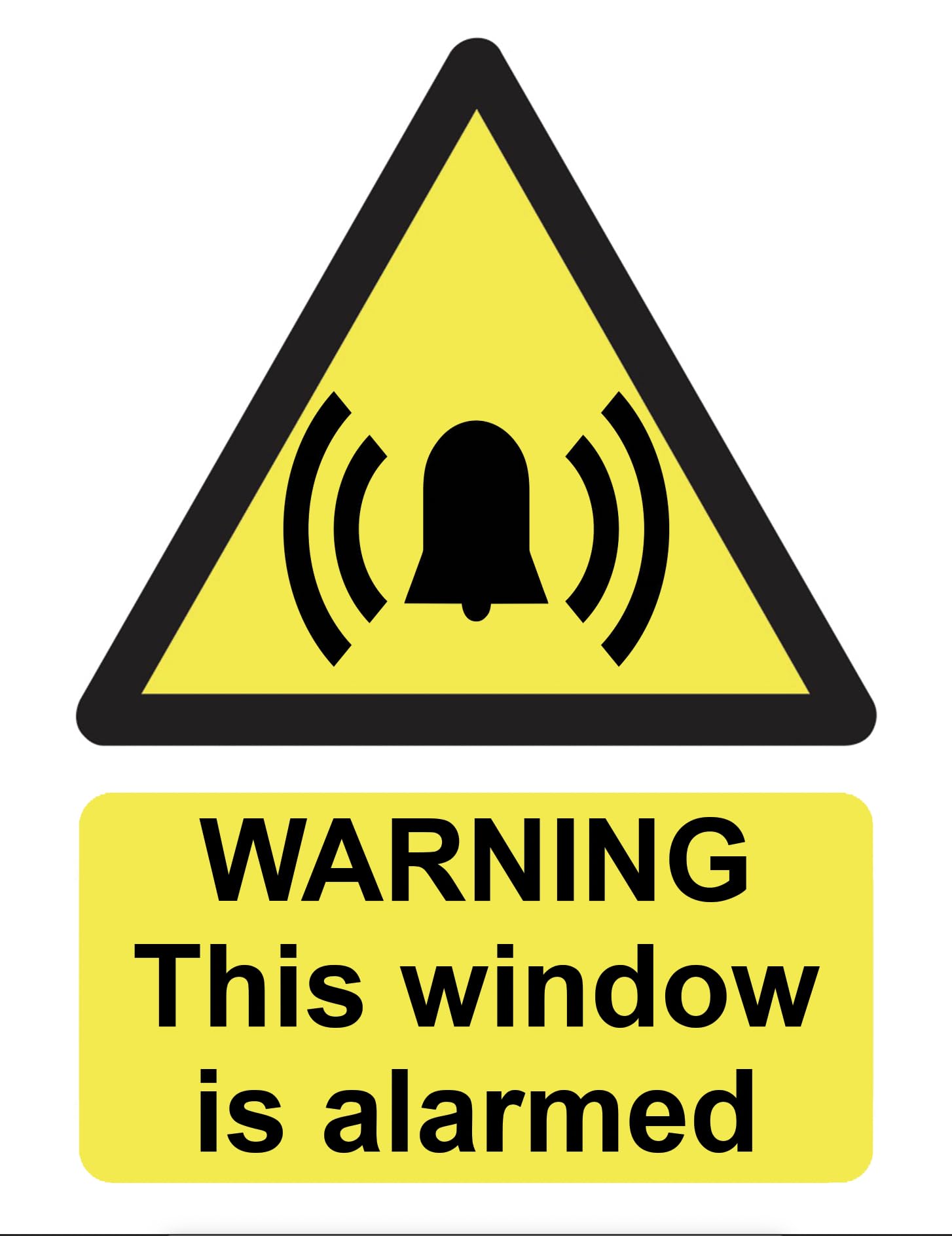Warning This Window Is Alarmed Sign Adhesive Sticker 160mm x 125mm