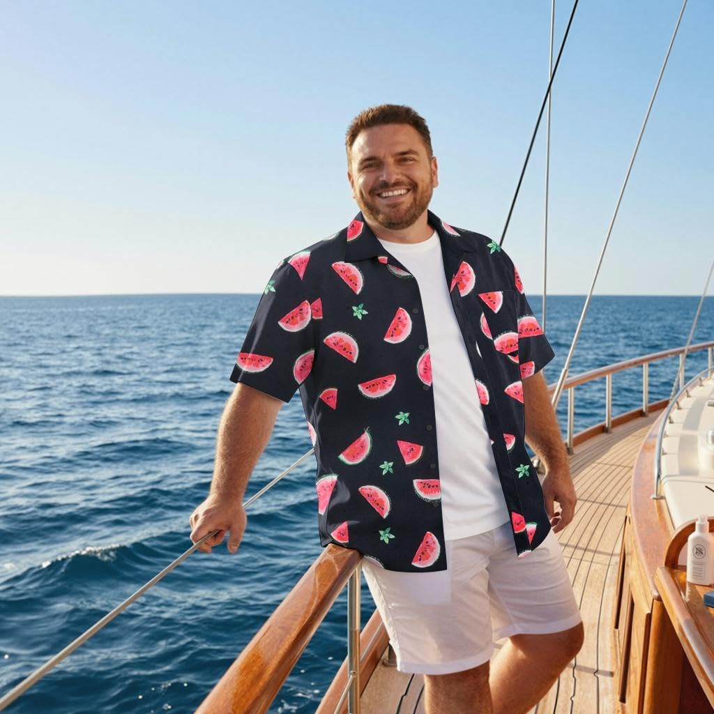 COOFANDY Big and Tall Men's Hawaiian Shirts Short Sleeve Tropical Floral Button Down Shirt Casual Summer Beach Shirts - Image 5