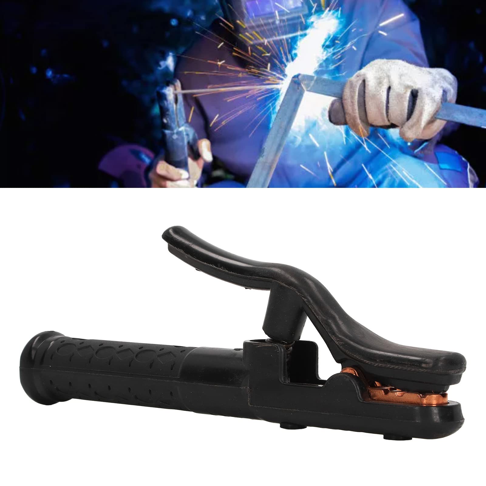 Electrode Holder, Durable Burnproof Insulated Welding Electrode Terminal for Manual Arc Welding