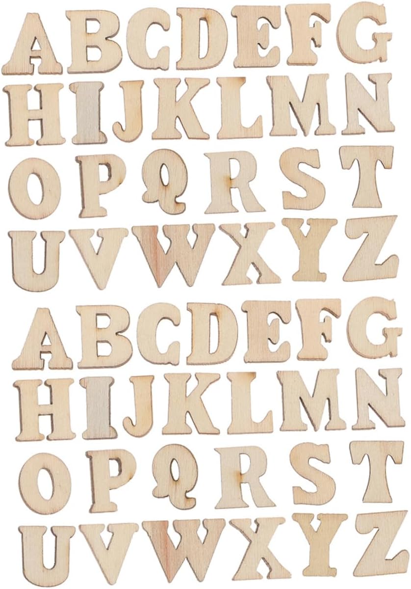 400pcs DIY Natural Wood Letters High Wooden Alphabet Appliques for Crafts Wall Decor and Signage Lightweight Rustic Wood Slices for Painting Stenciling and Creative Projects