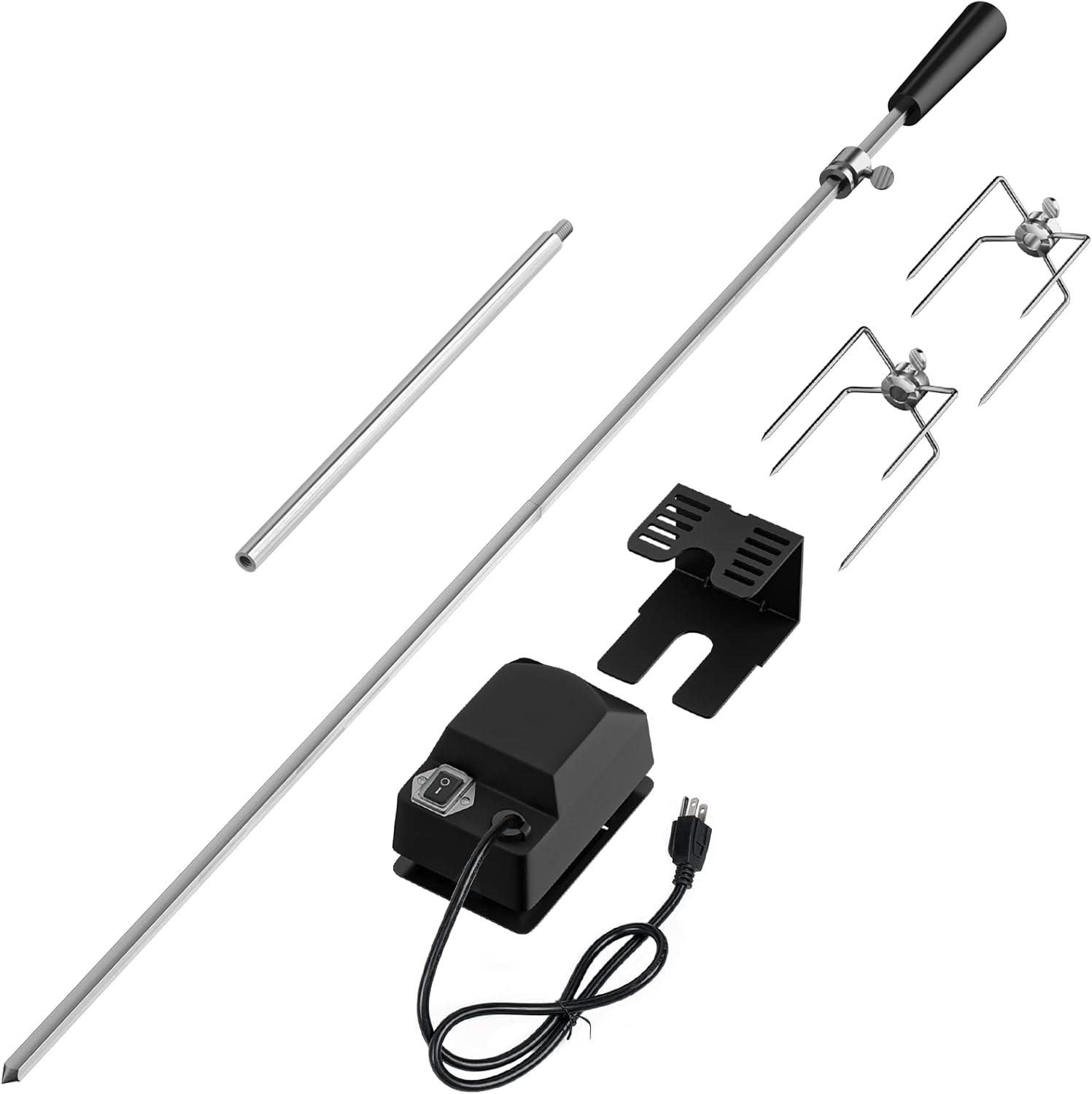 SHINESTAR Rotisserie Kit for Weber Genesis II 200/300 Series (Not Fit for 4-6 Burners Grills), Perfect for Pork, Chicken Cooking, Sturdy Chrome-Plated Iron