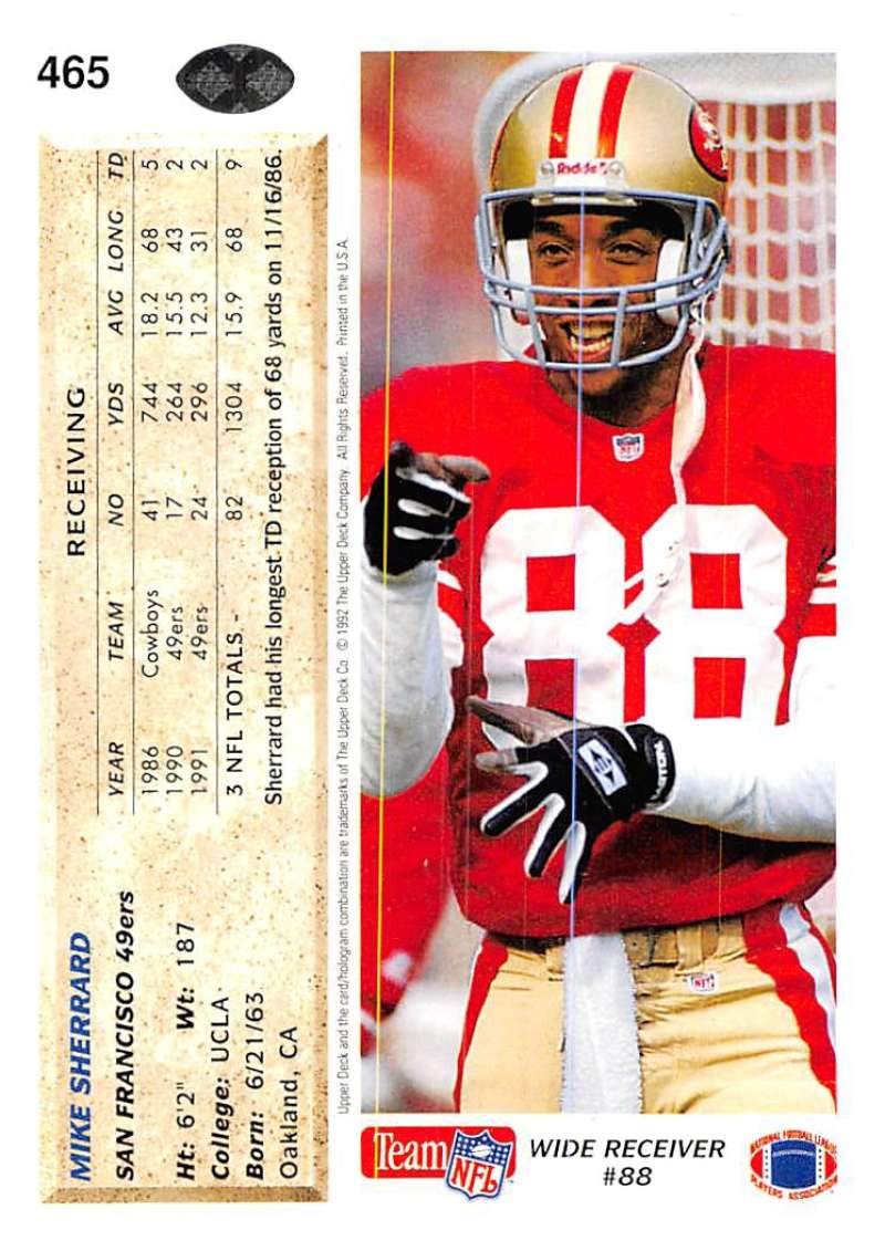 Amazon.com: 1992 Upper Deck #465 Mike Sherrard San Francisco 49ers