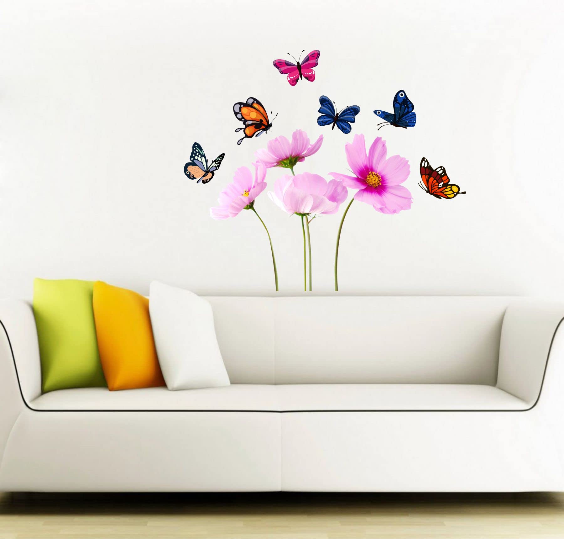 Sticker Yard Flowers & Butterflies Vinyl Wall Sticker for Living Room/Bedroom/Office and All Decorative Wall Stickers 58X50 CM (B09VQ1KW45) Amazon Price History, Amazon Price Tracker