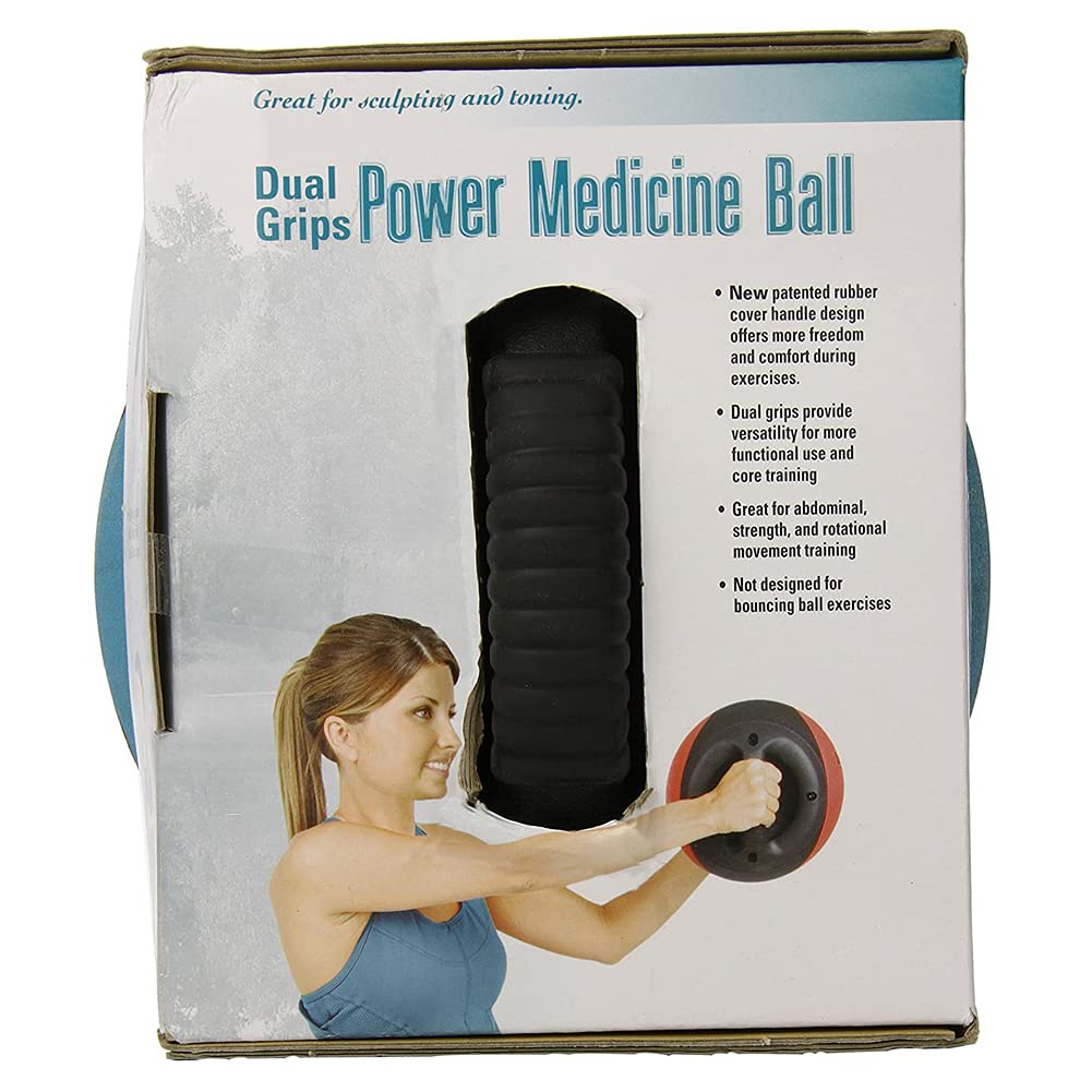 Aeromat Dual Grip Power Medicine Ball, 9cm/12-Pound, Black/Teal