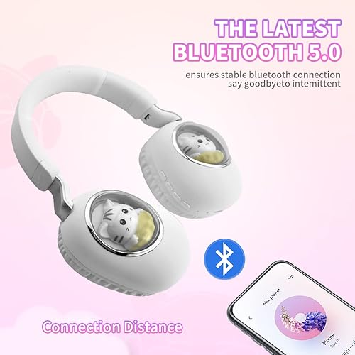 Miniatura 5 de Auriculares inalámbricos con luces LED, auriculares Bluetooth para niños y niñas para la escuela, viajes, teléfono, Kindle, pc, TV, MP3, tableta,