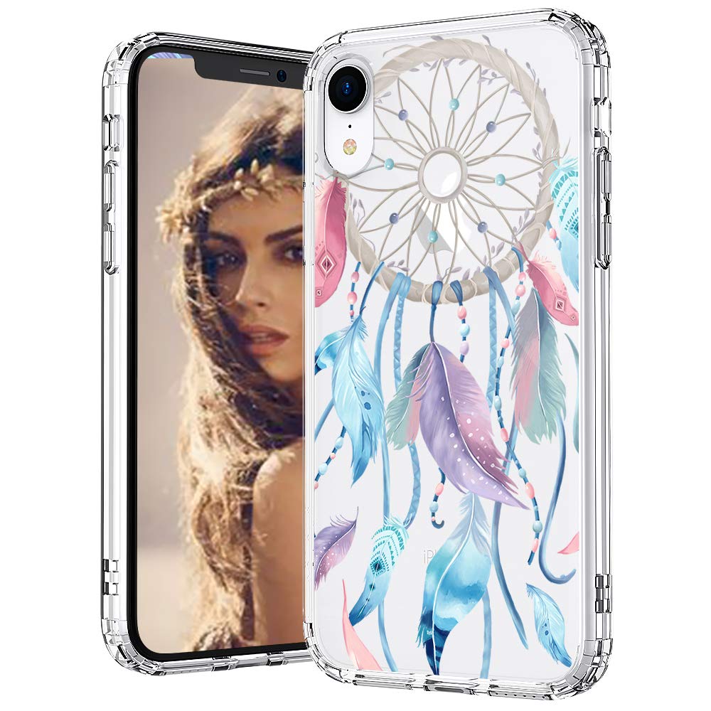 MOSNOVO iPhone XR Case, Dream Catcher Clear Design Printed Transparent Hard Back Case with TPU Bumper Protective Case Cover for iPhone XR