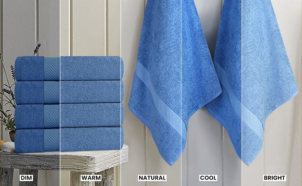 Image of Utopia Towels 6 Pack Medium Bath Towel Set, 100% Ring Spun Cotton (24 x 48 Inches) Lightweight and Highly Absorbent Quick Drying Towels, Premium Towels for Hotel, Spa and Bathroom (Electric Blue)