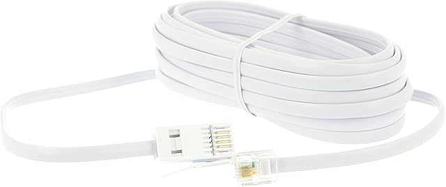 Storm&Lighthouse Premium BT Telephone to RJ11 Cable Lead 5m ADSL Male to Male 4-PIN Crossover Cable for BT/Sky Box/Phone Plug