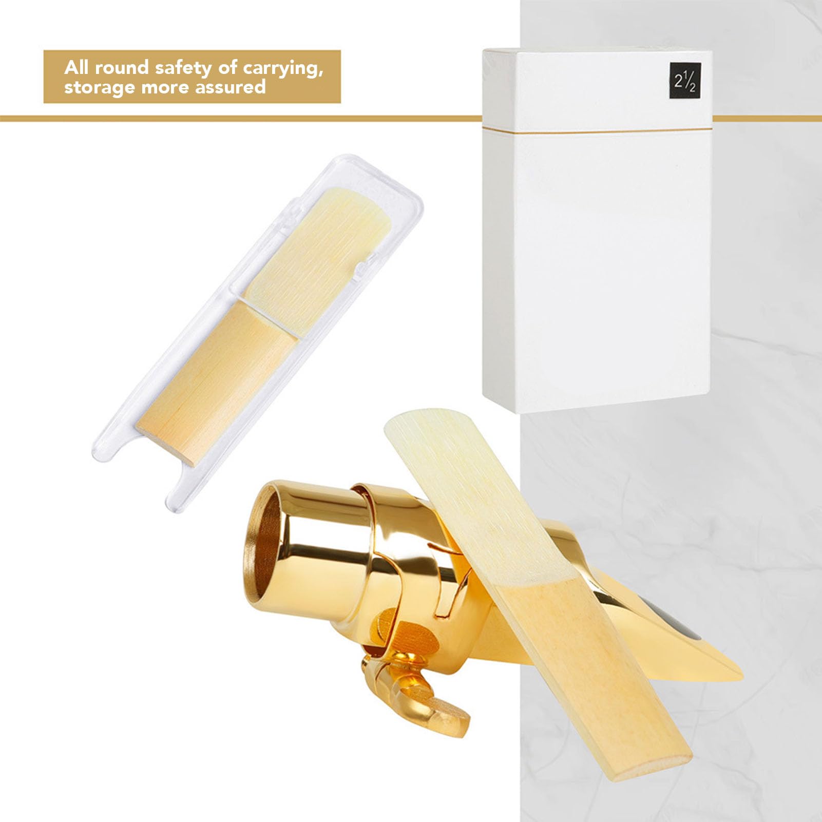 10 Pack Bb Clarinet Reeds, Strength 2.5 Traditional Reeds for Clarinet Beginner and Player Thinner Tip Unfiled Cut