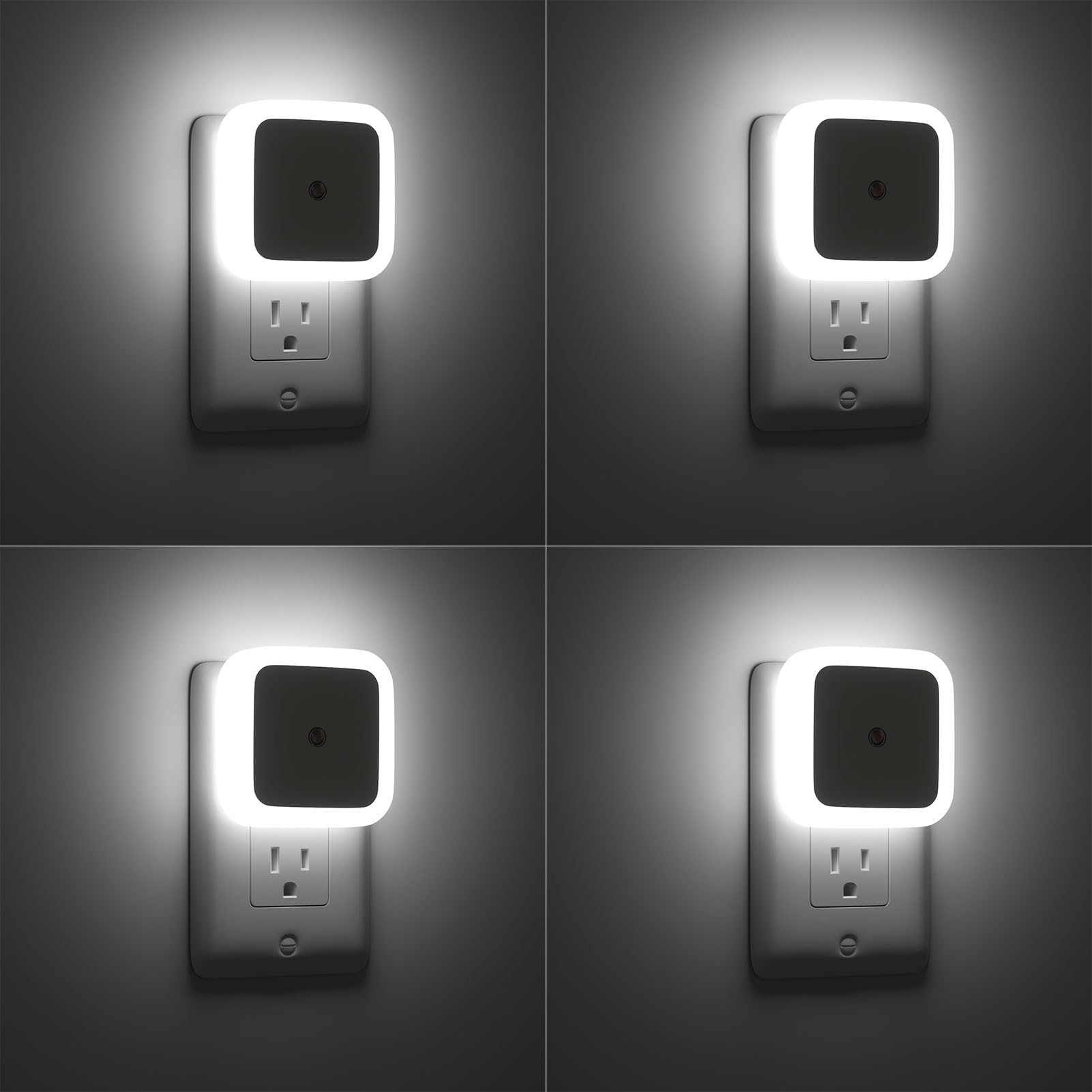 Sujeet Night Light, Night Lights Plug into Wall [4 Pack], Nightlight Night Light for Kids, Plug in Night Light for Adults Soft Bedroom White