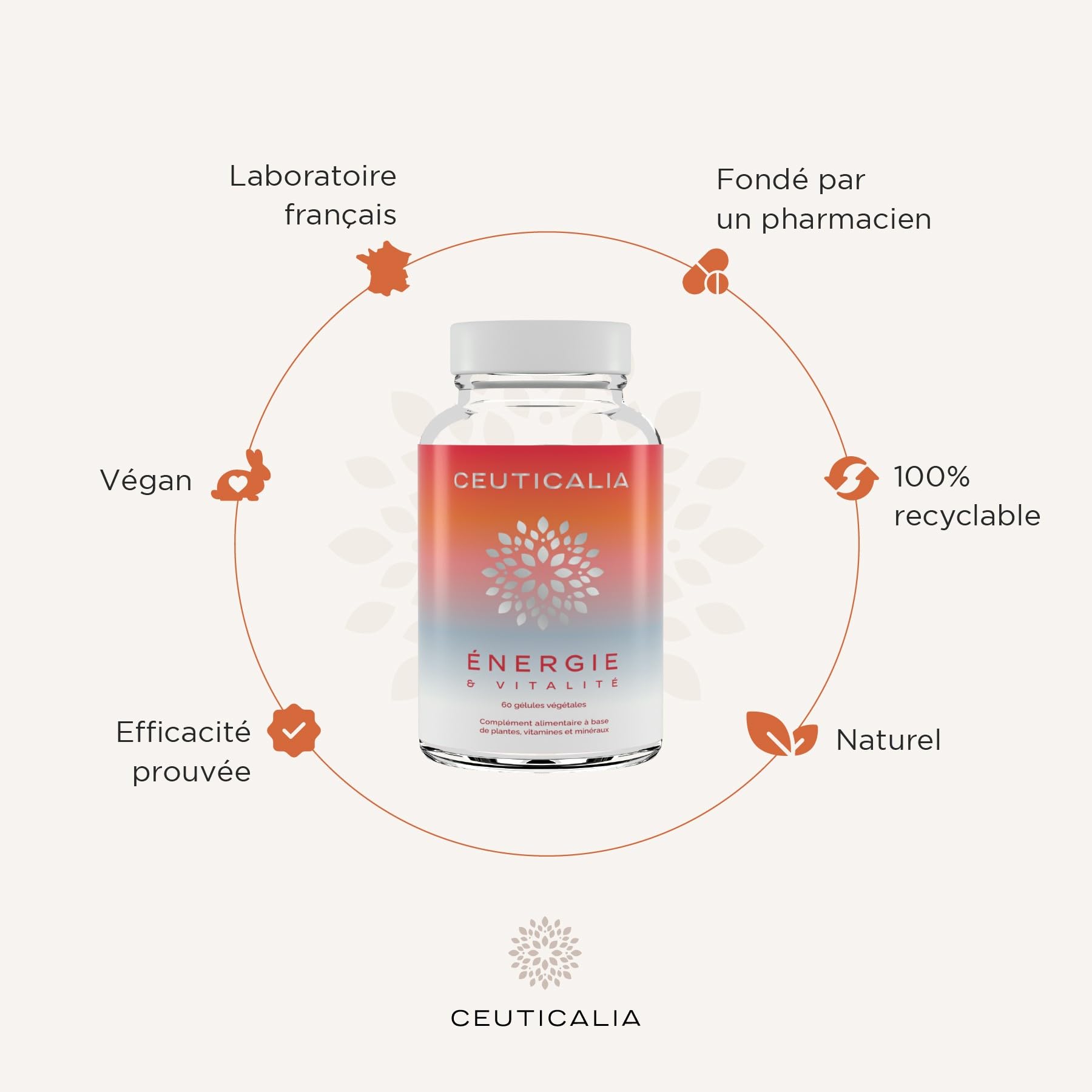 Complément Alimentaire Énergie et Vitalité - Boost Energie Anti Fatigue et Épuisement - Pour Adulte - Ginseng, Guarana, Maté, Acérola, Magnésium, Vitamines D et B - 180 Gélules - 90 Jours