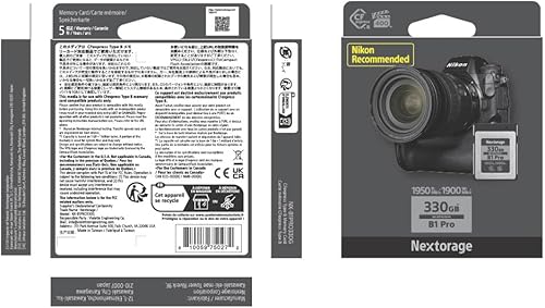 Miniatura 10 de Nextorage Japón 330GB VPG400 CFexpress Tipo B Card Max Read 1950MBs Max Write 1900MBs para cámaras DSLR B1 Pro Series
