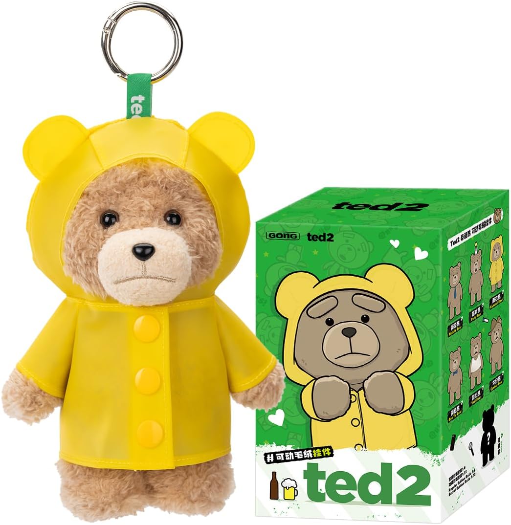 POP MART Ted2 Teddy Bear Action Plush Pendant Series [1 Piece] Popmart Plush Toy Blind Box Figure Plastic Model Premium Toy PVC Soft Vinyl Original Character Birthday Gift
