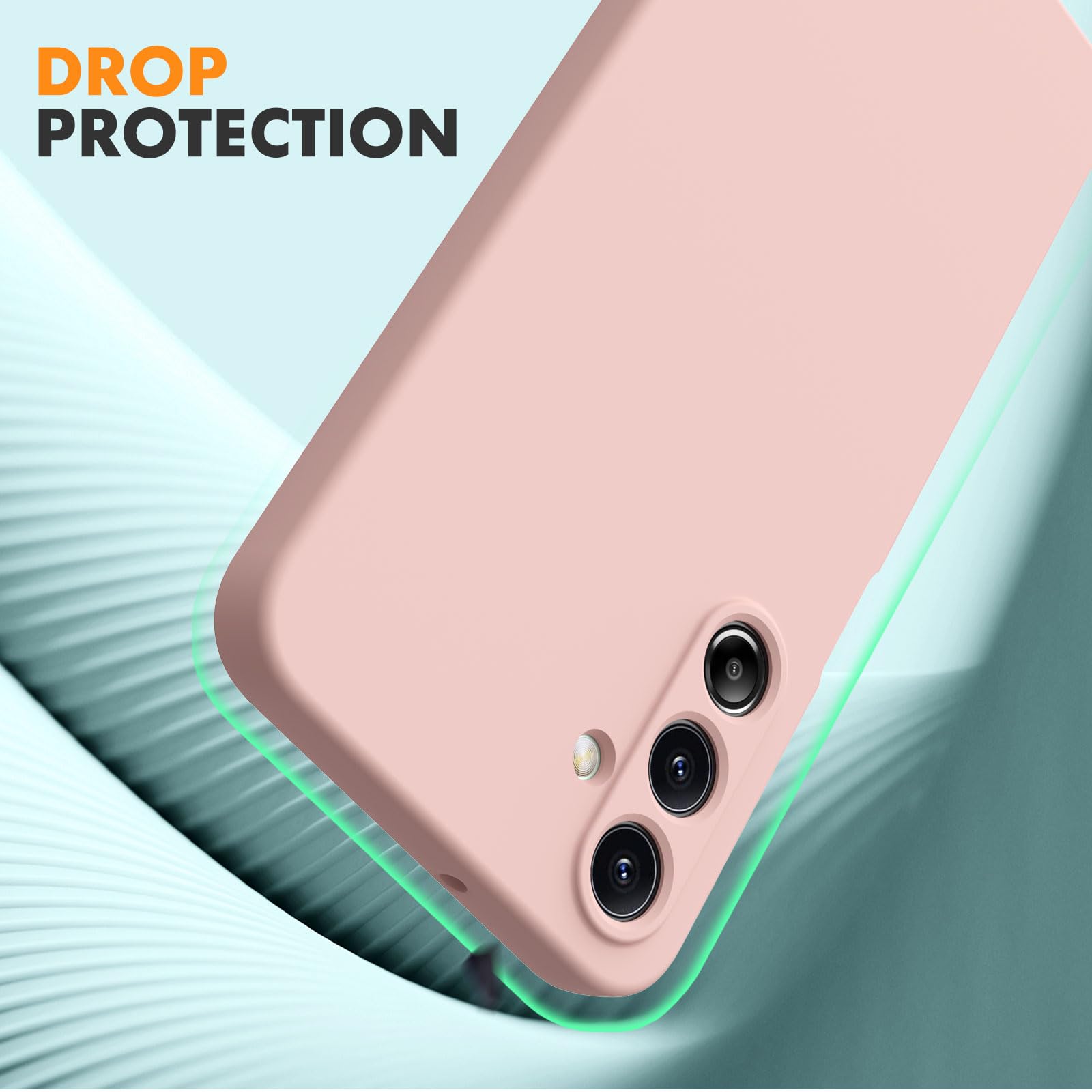 Vansdon Cover Compatibile con Samsung Galaxy A16 4G/5G, 2 Pellicola Protettiva in Vetro Temperato, Gomma Gel di Silicone Liquida Antiurto Custodia - Rosa